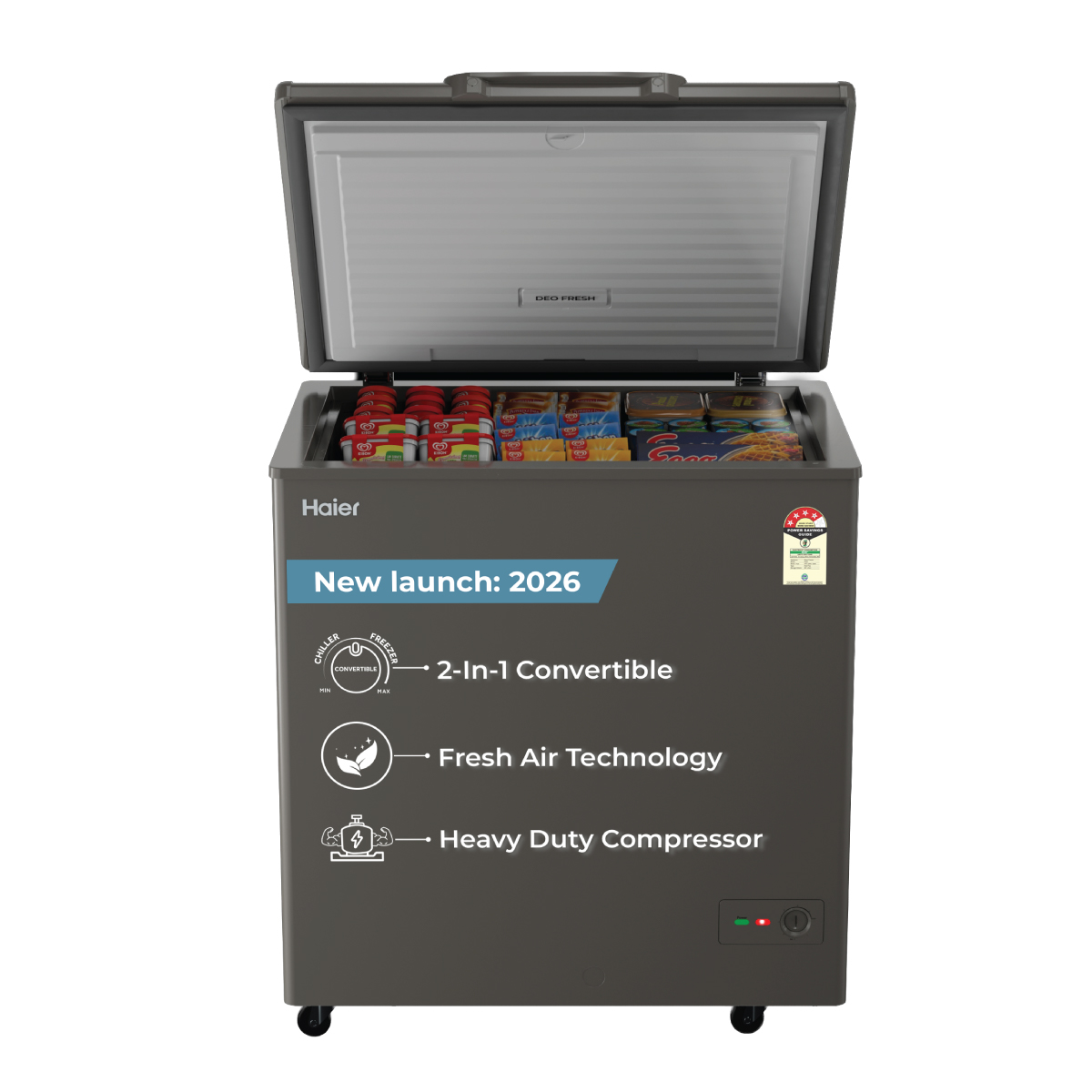 Haier Deep Freezer 235L Hard Top Convertible Single Door (Titanium)